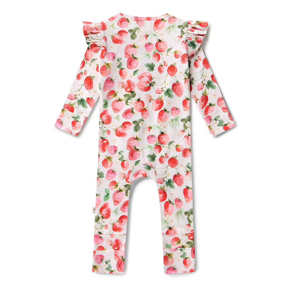 Strawberry Organic Snugglesuit Convertible Romper - Image 4