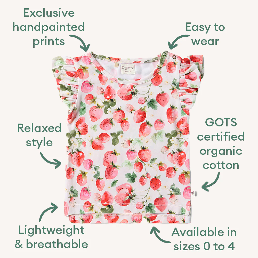 Strawberry Organic T-Shirt with Frill - Image 4