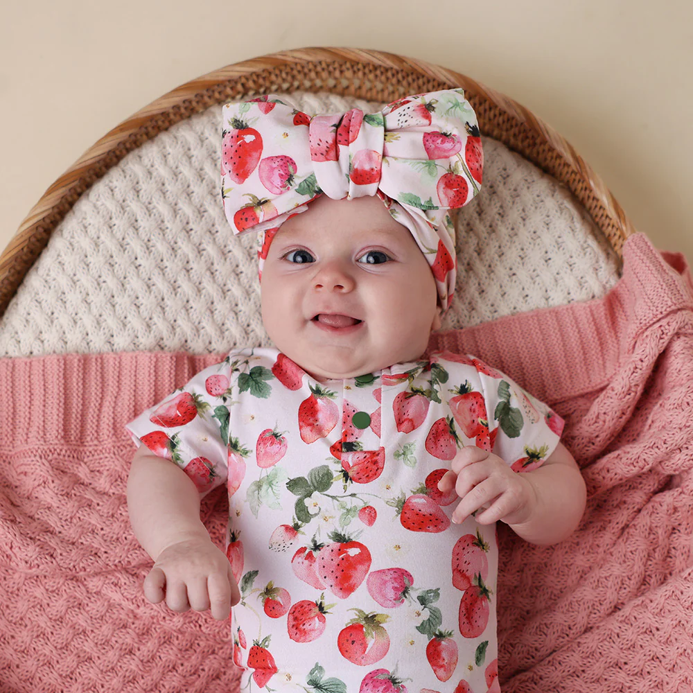Strawberry Organic Oversized Bow