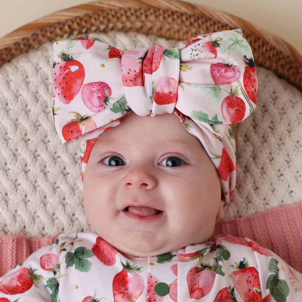Strawberry Organic Oversized Bow - Image 3