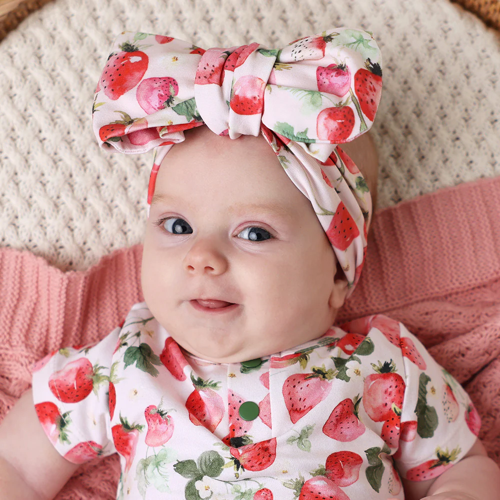 Strawberry Organic Oversized Bow - Image 4