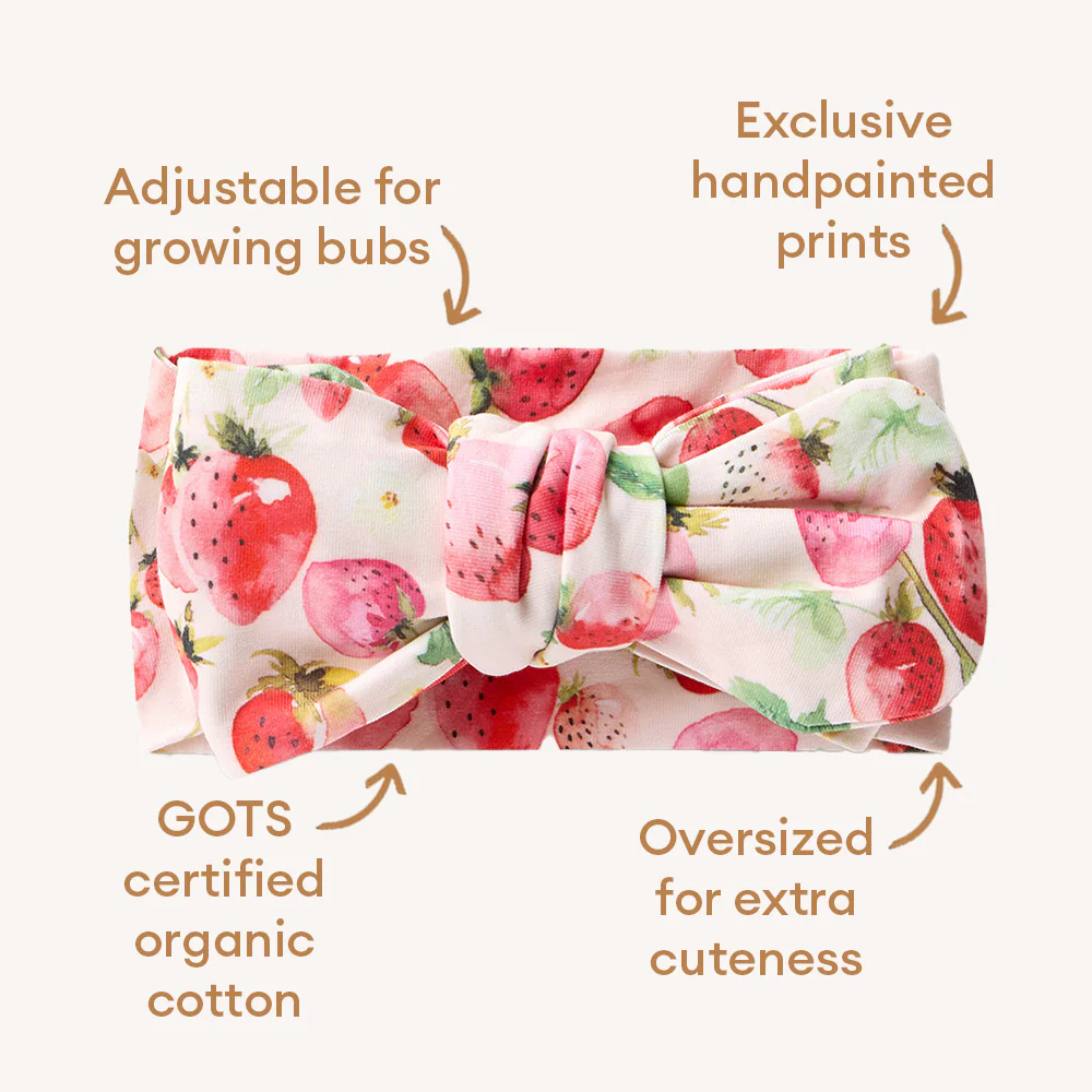 Strawberry Organic Oversized Bow - Image 5