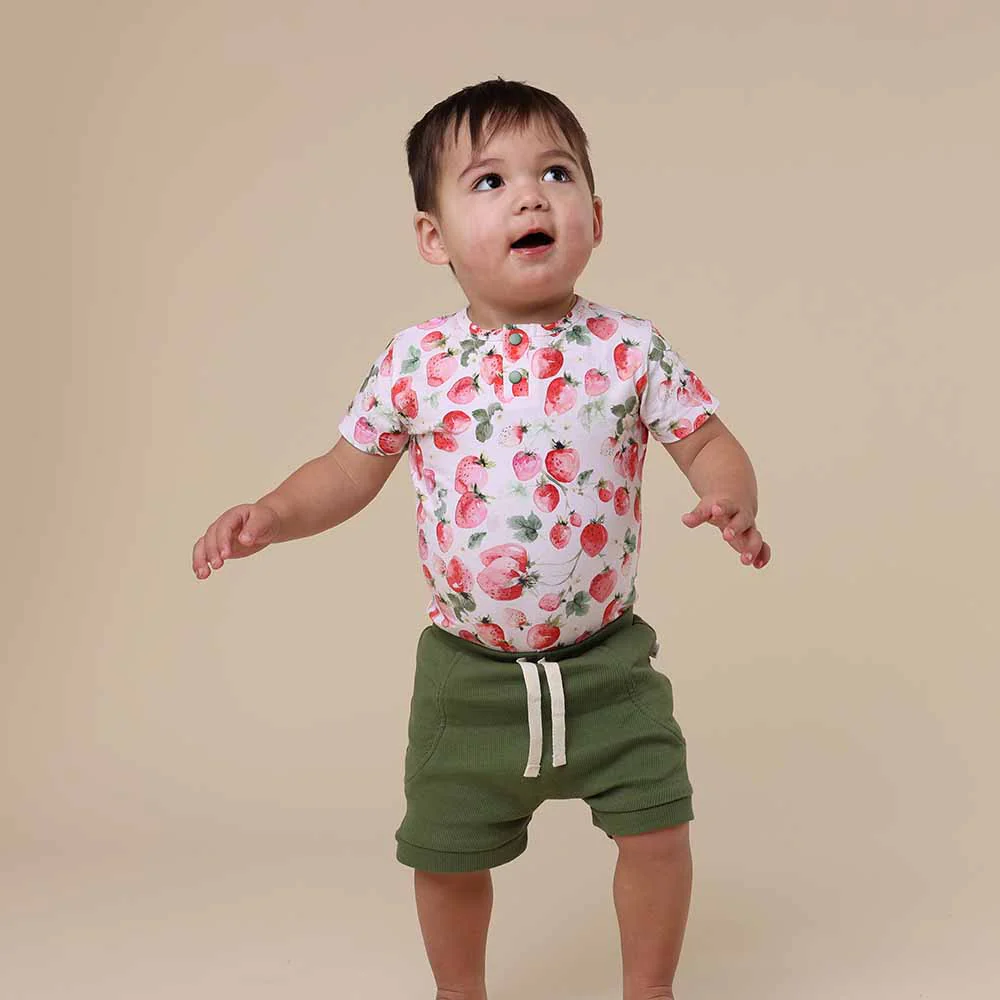 Strawberry Short Sleeve Organic Bodysuit - Image 13