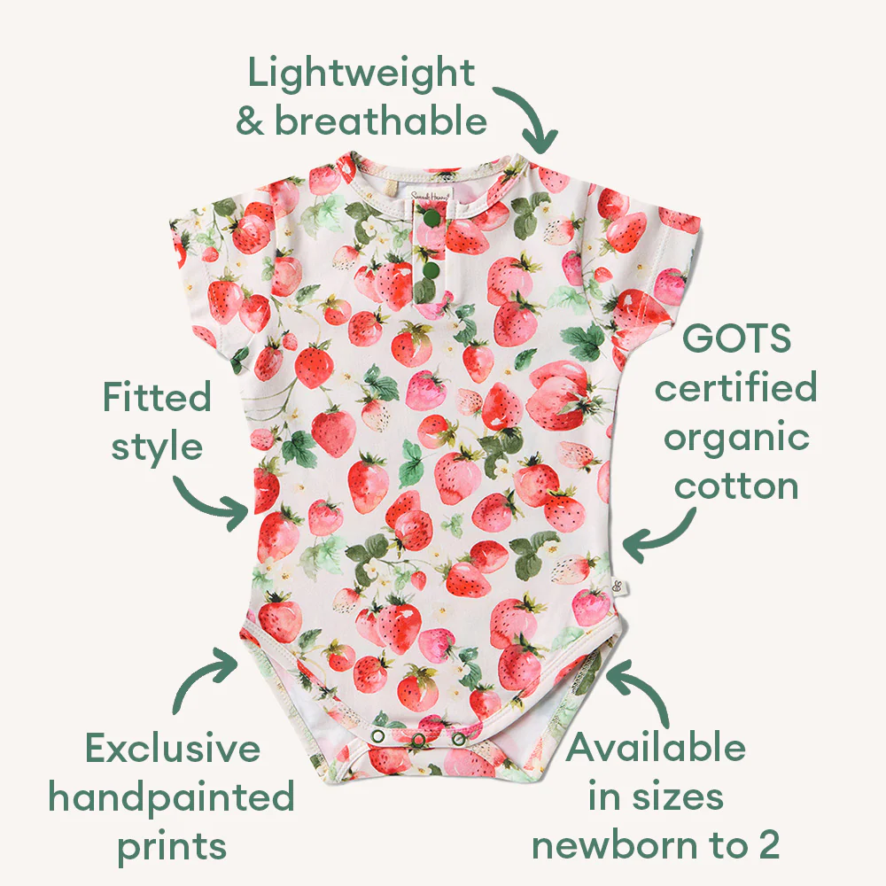 Strawberry Short Sleeve Organic Bodysuit - Image 5