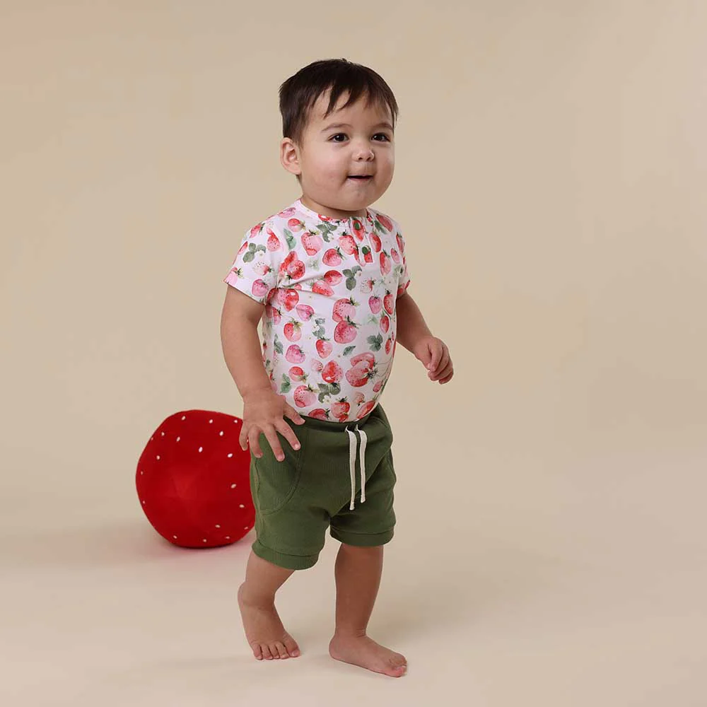Strawberry Short Sleeve Organic Bodysuit - Image 9