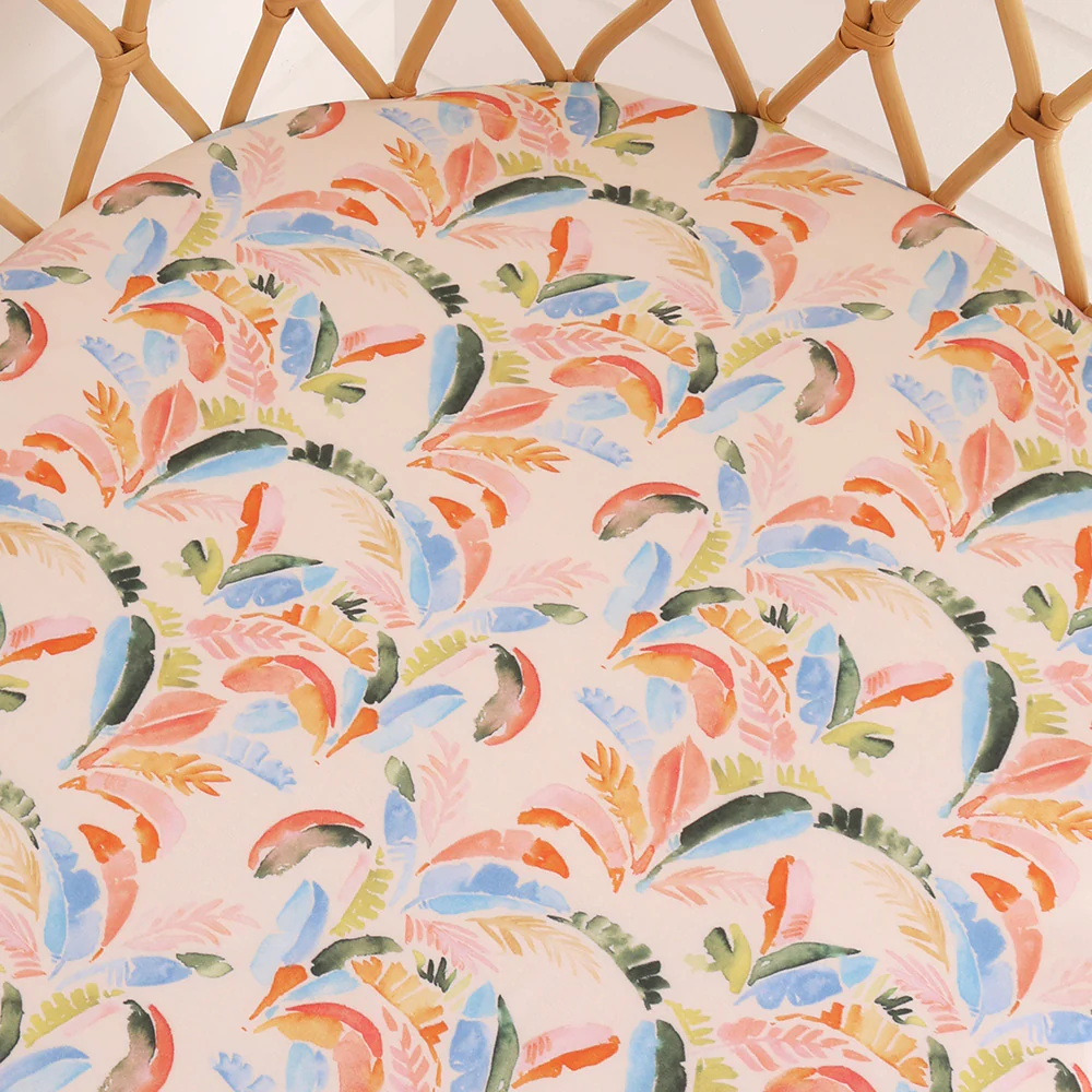 Summer Palm Organic Bassinet Sheet / Change Pad Cover - Image 2