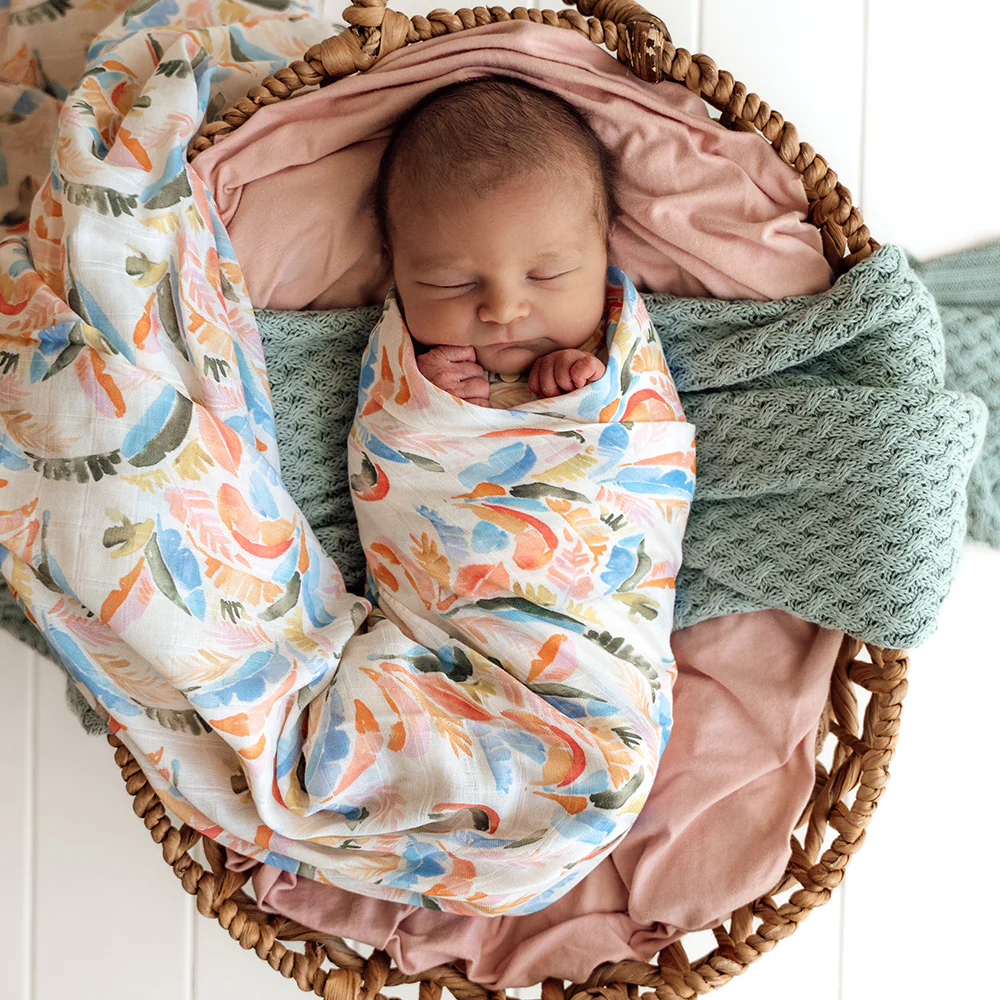 Summer Palm Organic Muslin Wrap - Image 3