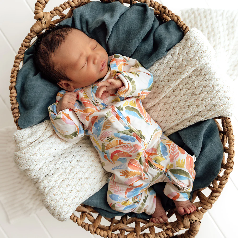 Summer Palm Organic Snugglesuit Convertible Romper - Image 10
