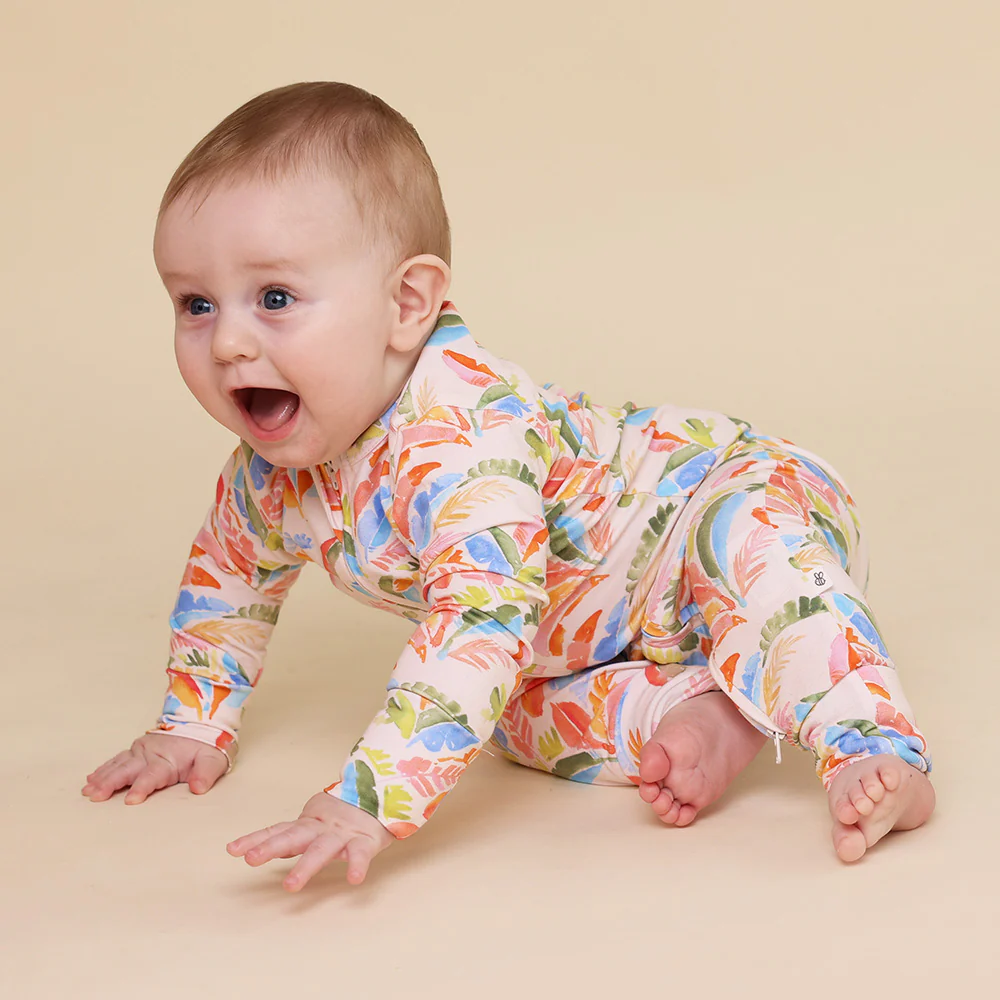 Summer Palm Organic Snugglesuit Convertible Romper - Image 12