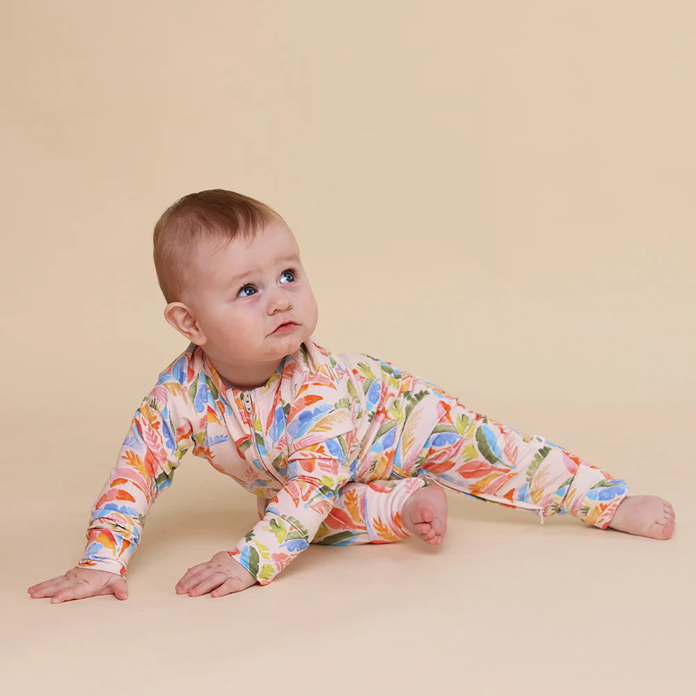 Summer Palm Organic Snugglesuit Convertible Romper - Image 16