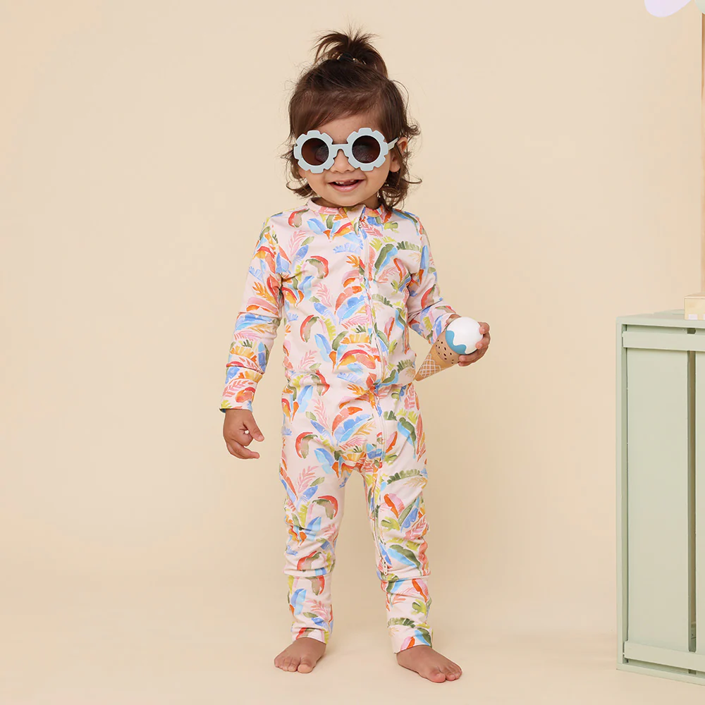 Summer Palm Organic Snugglesuit Convertible Romper - Image 3