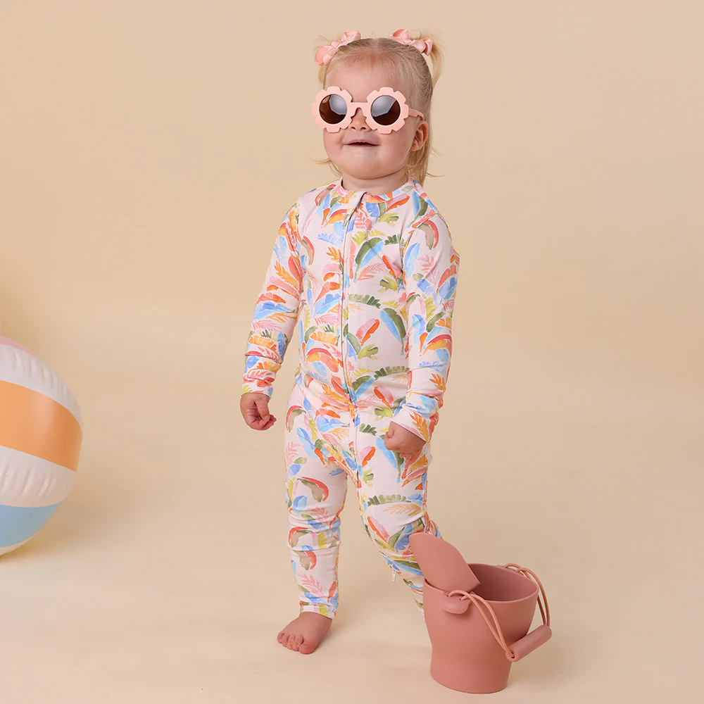 Summer Palm Organic Snugglesuit Convertible Romper - Image 4