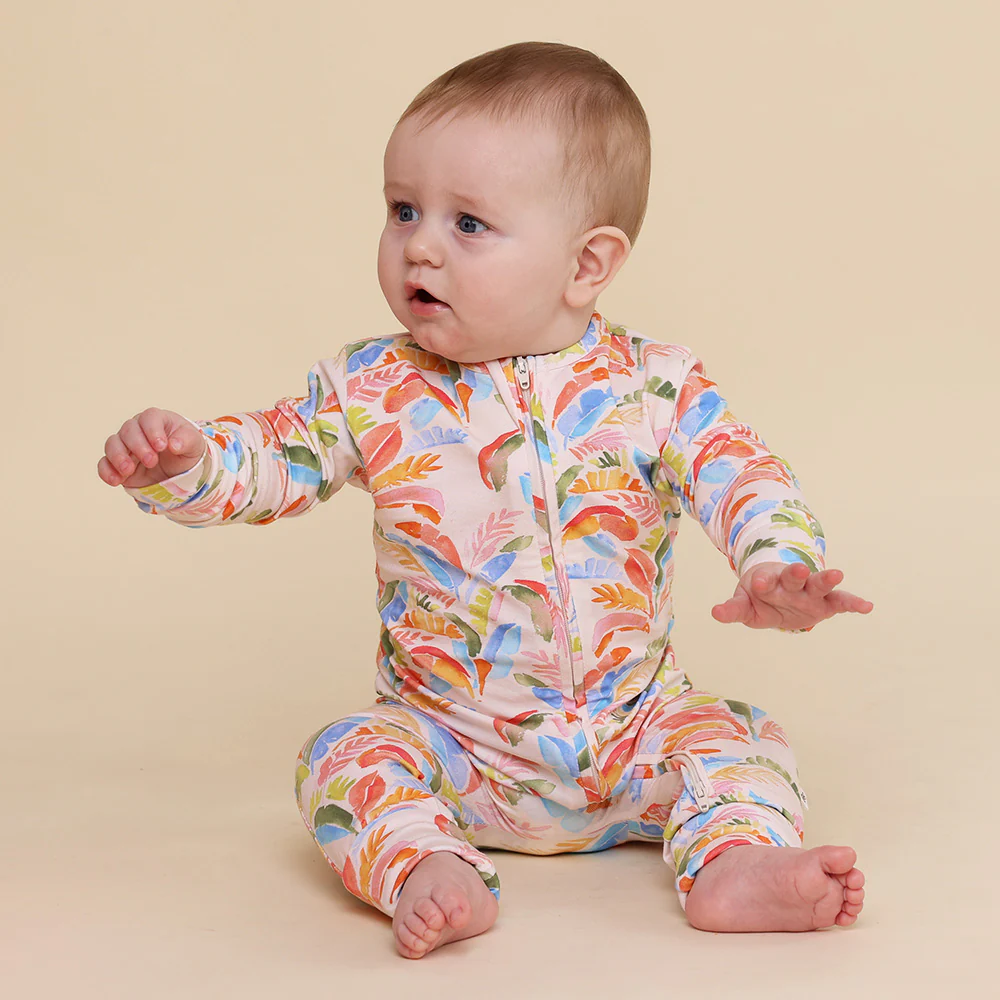 Summer Palm Organic Snugglesuit Convertible Romper - Image 5