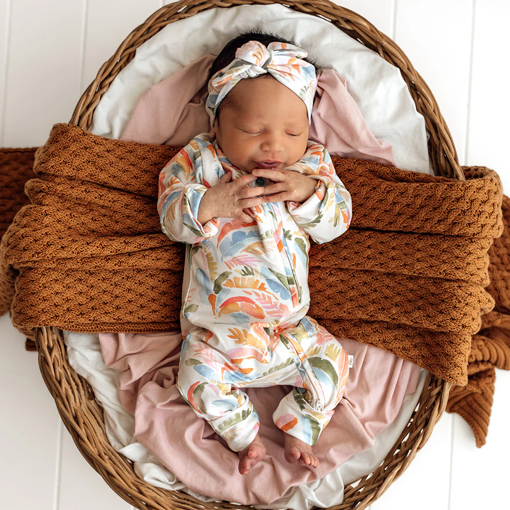 Summer Palm Organic Snugglesuit Convertible Romper - Image 7