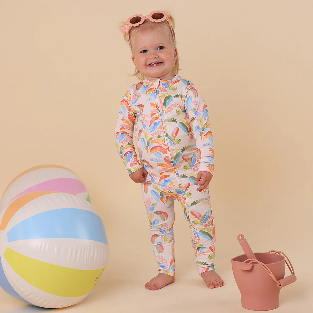 Summer Palm Organic Snugglesuit Convertible Romper - Image 8