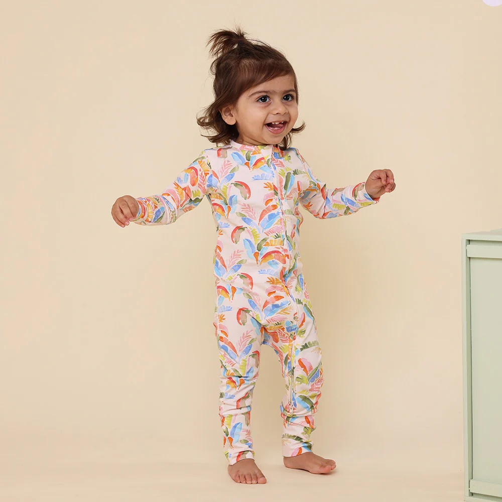 Summer Palm Organic Snugglesuit Convertible Romper - Image 9