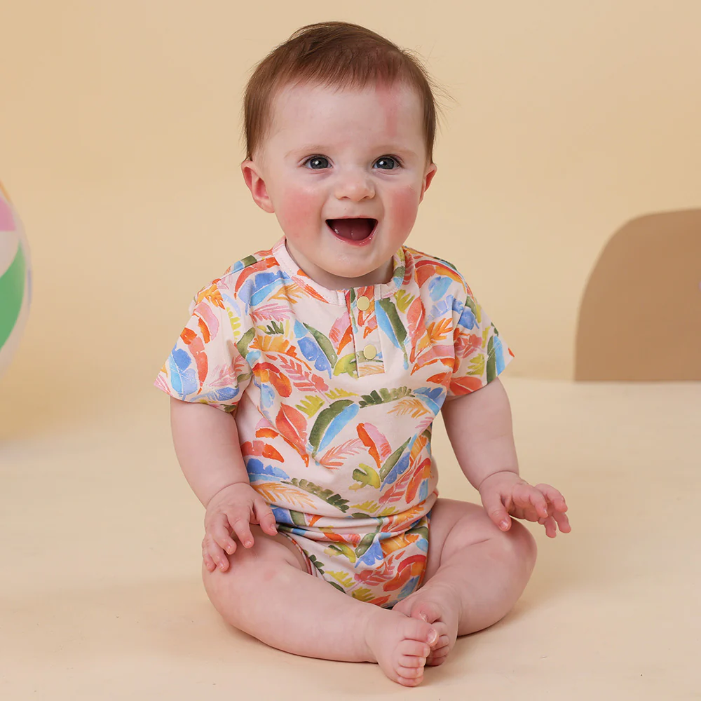 Summer Palm Short Sleeve Organic Bodysuit - Image 14