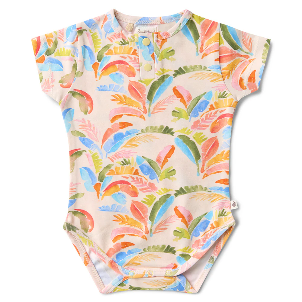 Summer Palm Short Sleeve Organic Bodysuit - Image 2