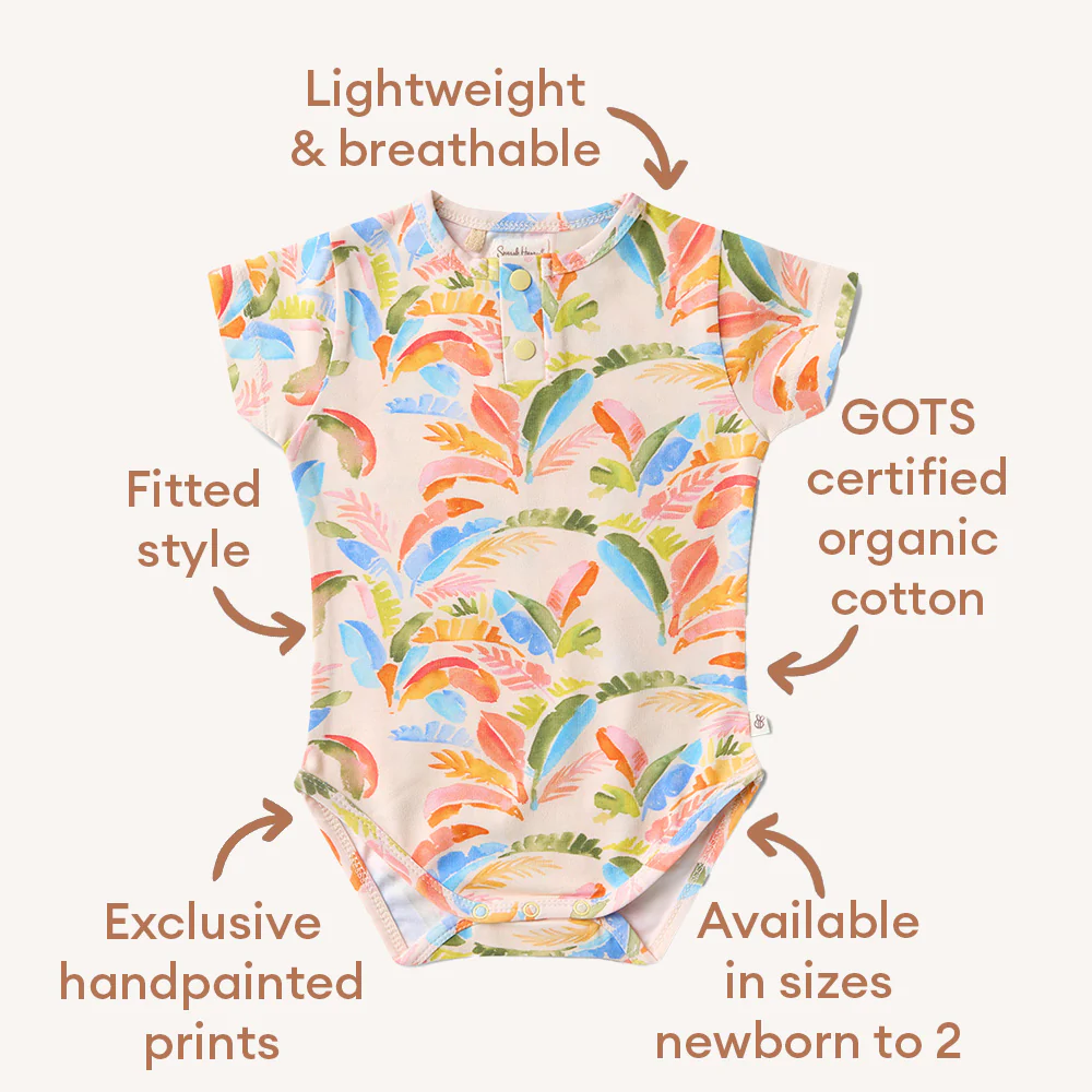 Summer Palm Short Sleeve Organic Bodysuit - Image 5