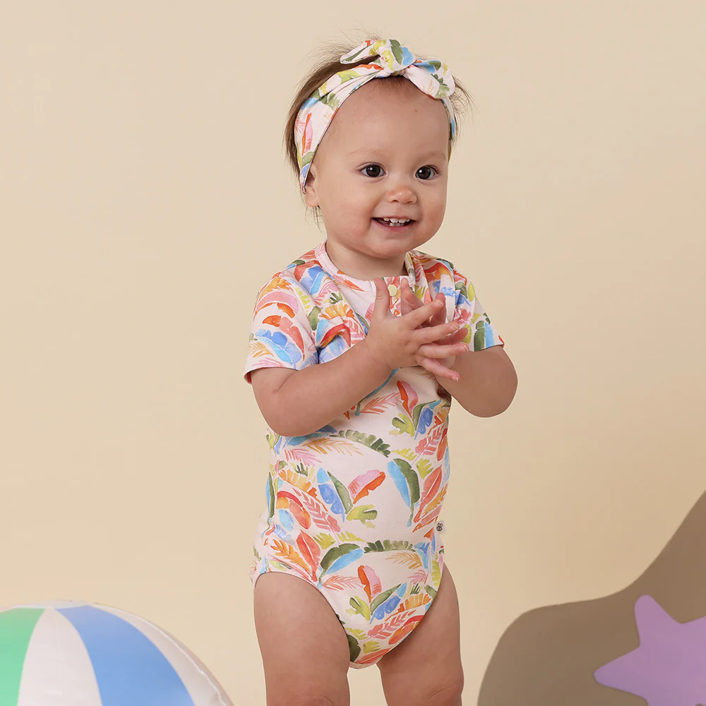 Summer Palm Short Sleeve Organic Bodysuit - Image 6