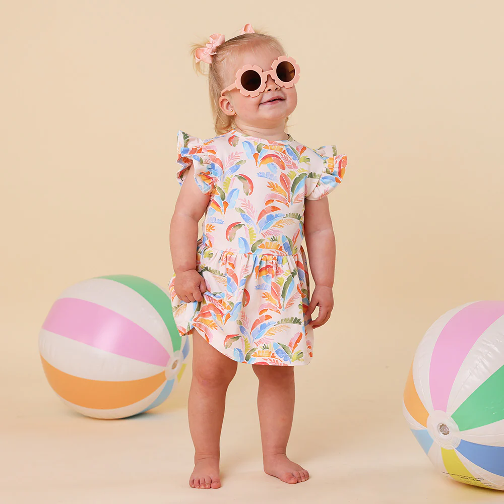Summer Palm Short Sleeve Organic Dress - Image 11