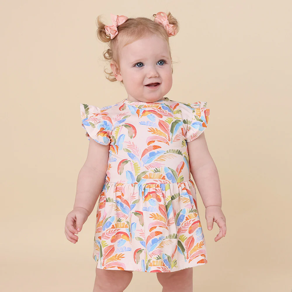 Summer Palm Short Sleeve Organic Dress - Image 6