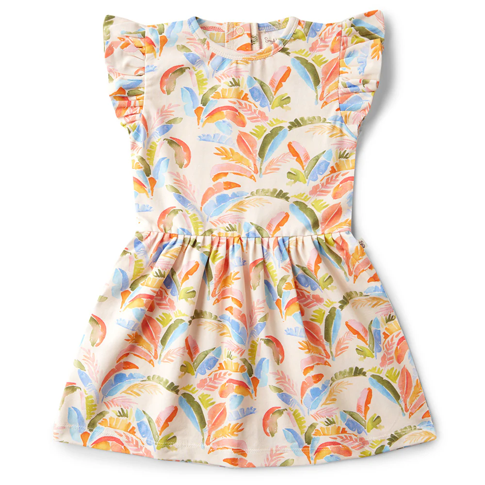 Summer Palm Short Sleeve Organic Dress - Image 8