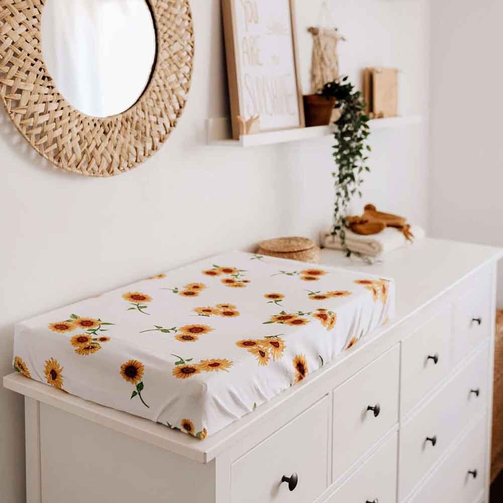 Sunflower Organic Bassinet Sheet / Change Pad Cover - Image 10
