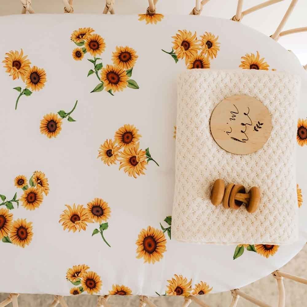 Sunflower Organic Bassinet Sheet / Change Pad Cover - Image 6