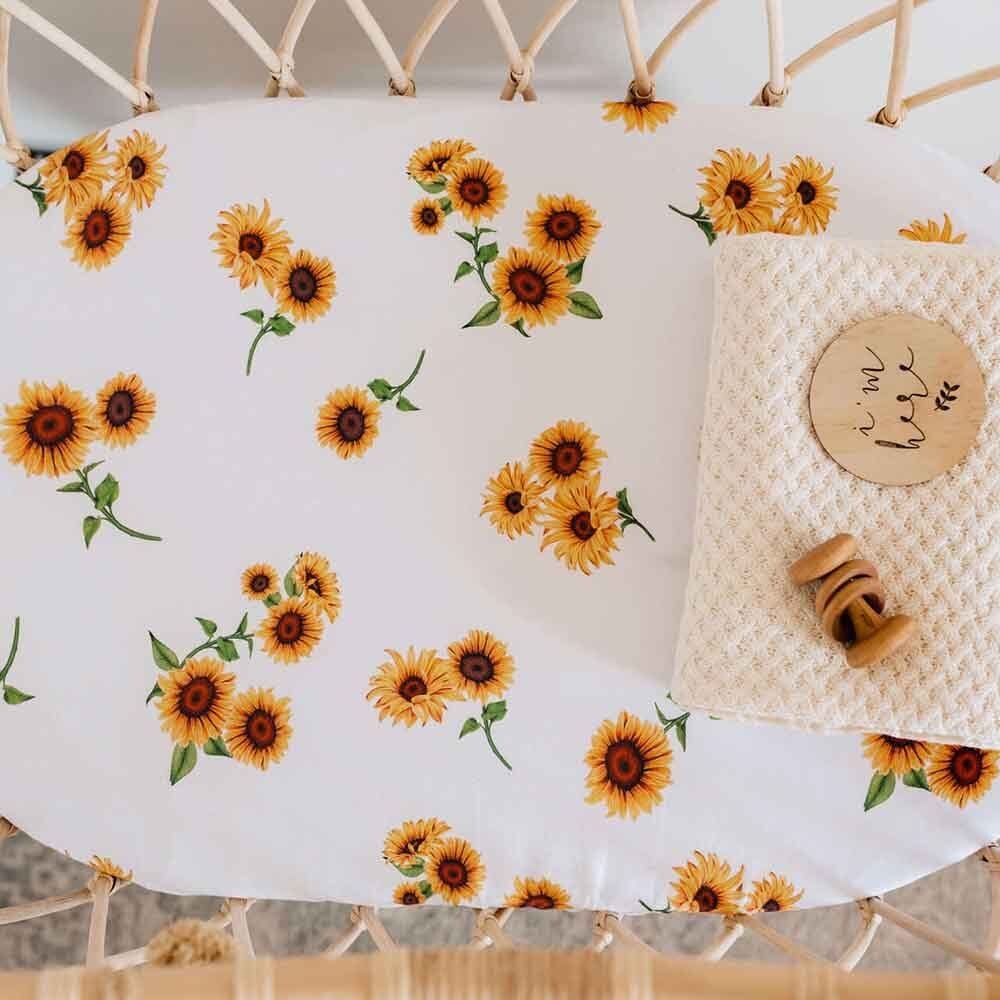 Sunflower Organic Bassinet Sheet / Change Pad Cover - Image 9