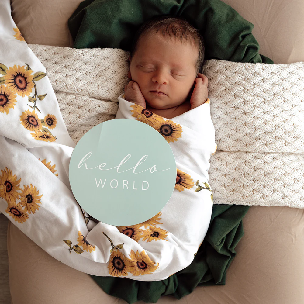 Sunflower Organic Jersey Wrap & Topknot Set - Image 3