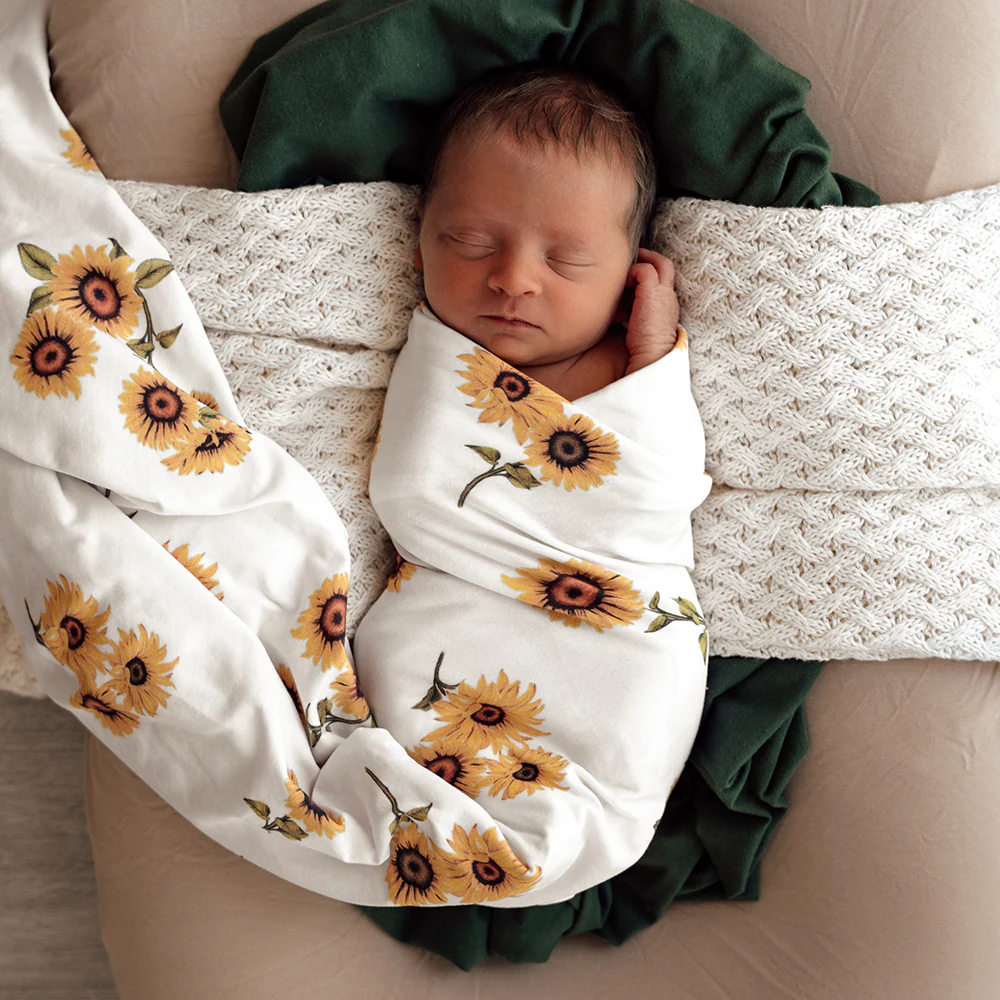 Sunflower Organic Jersey Wrap & Topknot Set - Image 7