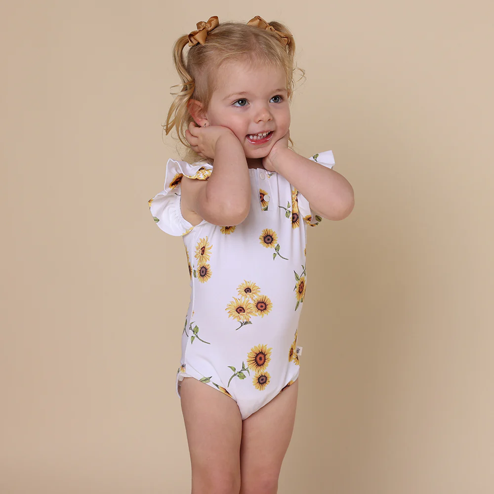 Sunflower Short Sleeve Organic Bodysuit with Frill - Image 10