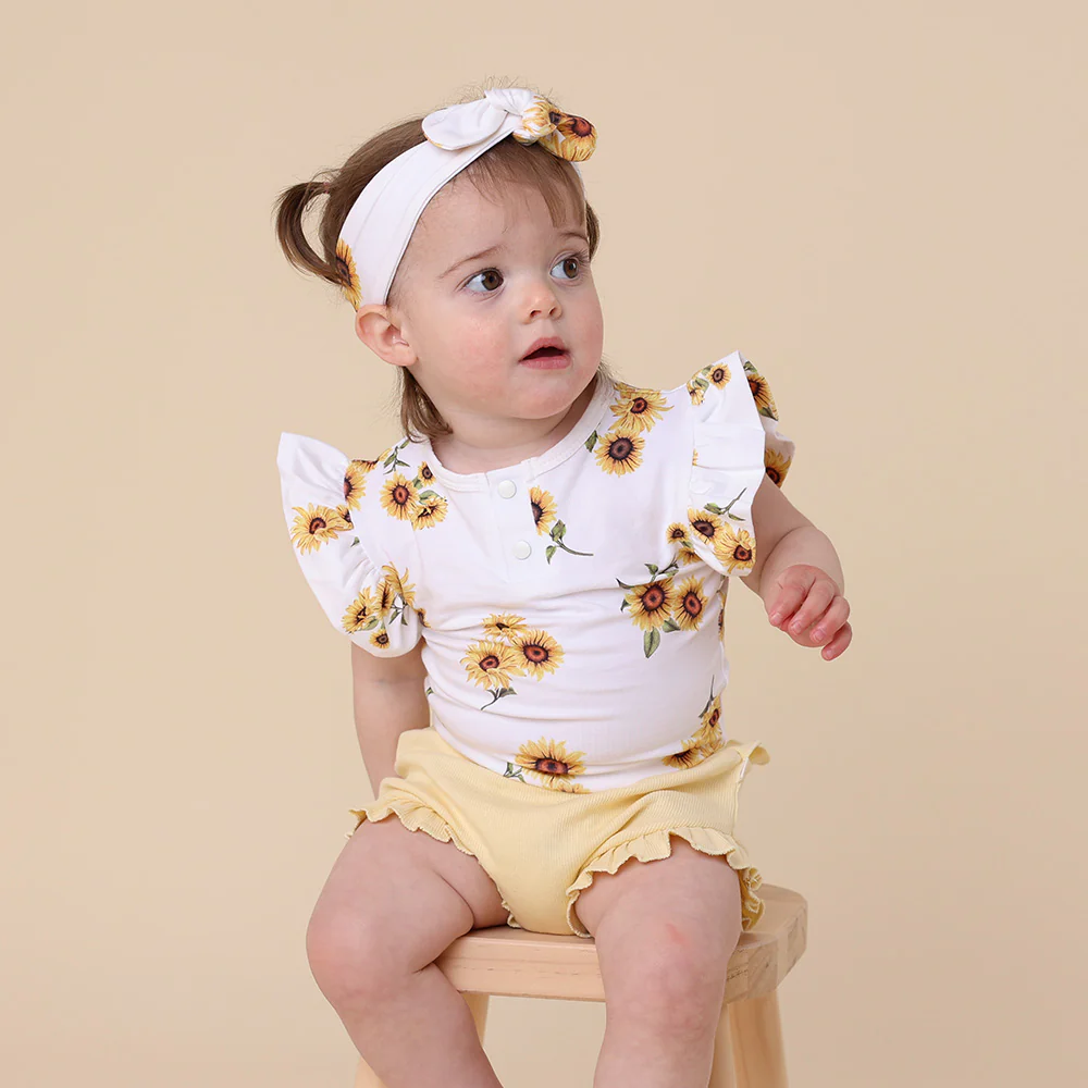 Sunflower Short Sleeve Organic Bodysuit with Frill - Image 12