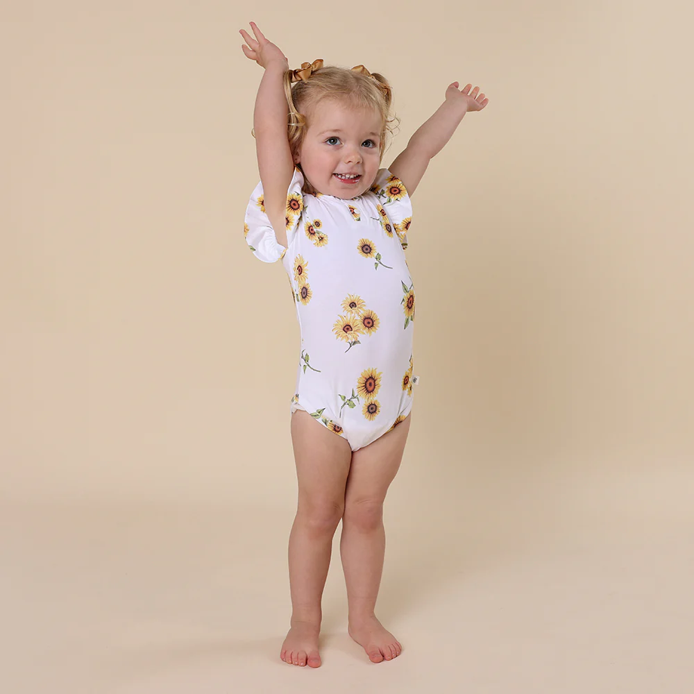 Sunflower Short Sleeve Organic Bodysuit with Frill - Image 13