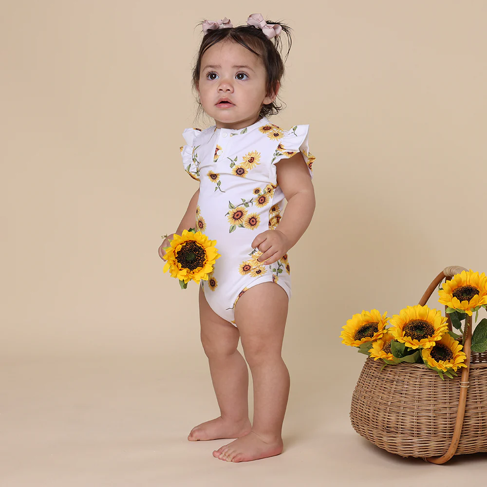 Sunflower Short Sleeve Organic Bodysuit with Frill - Image 14