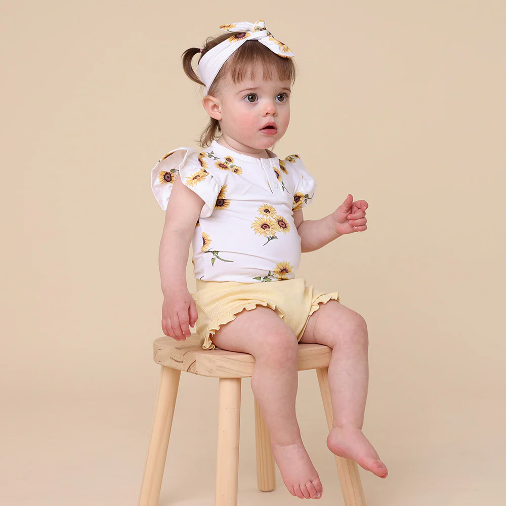 Sunflower Short Sleeve Organic Bodysuit with Frill - Image 8