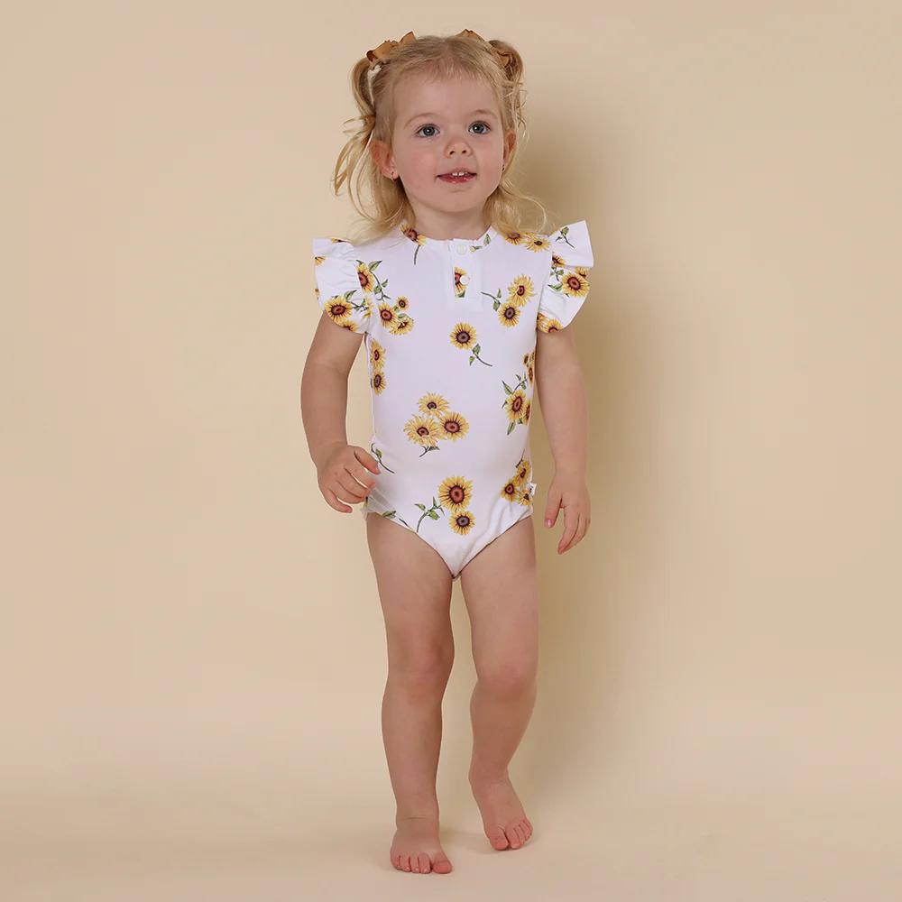 Sunflower Short Sleeve Organic Bodysuit with Frill - Image 9