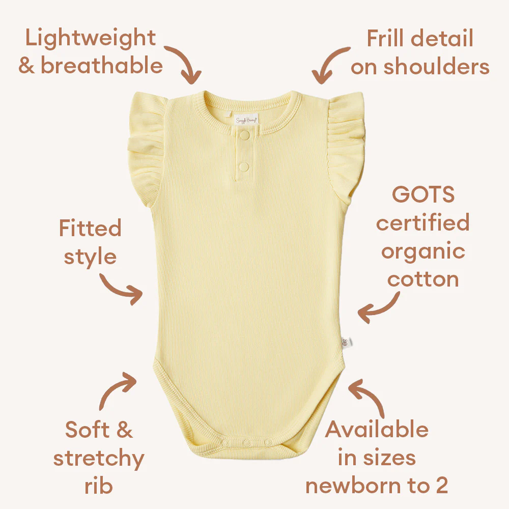 Sunlight Short Sleeve Organic Bodysuit with Frill - Image 4