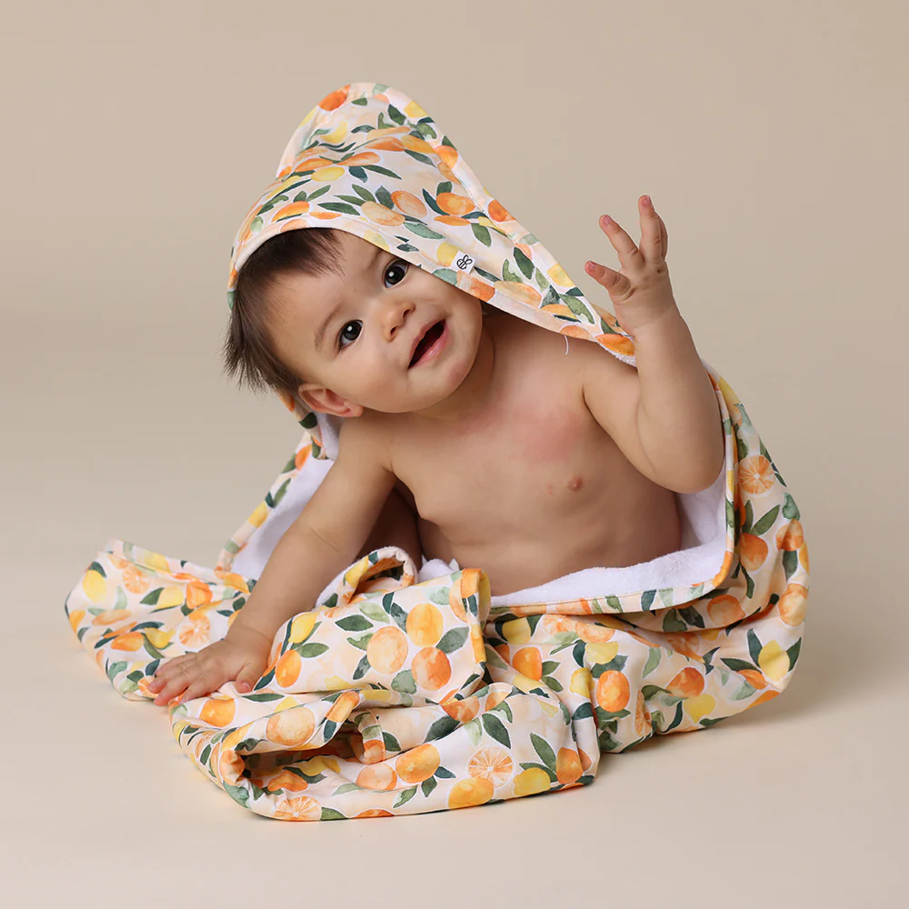Sunny Citrus Organic Hooded Baby Towel - Image 3