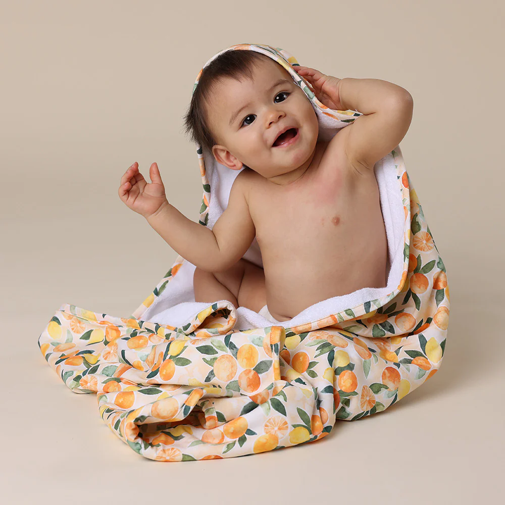 Sunny Citrus Organic Hooded Baby Towel - Image 7