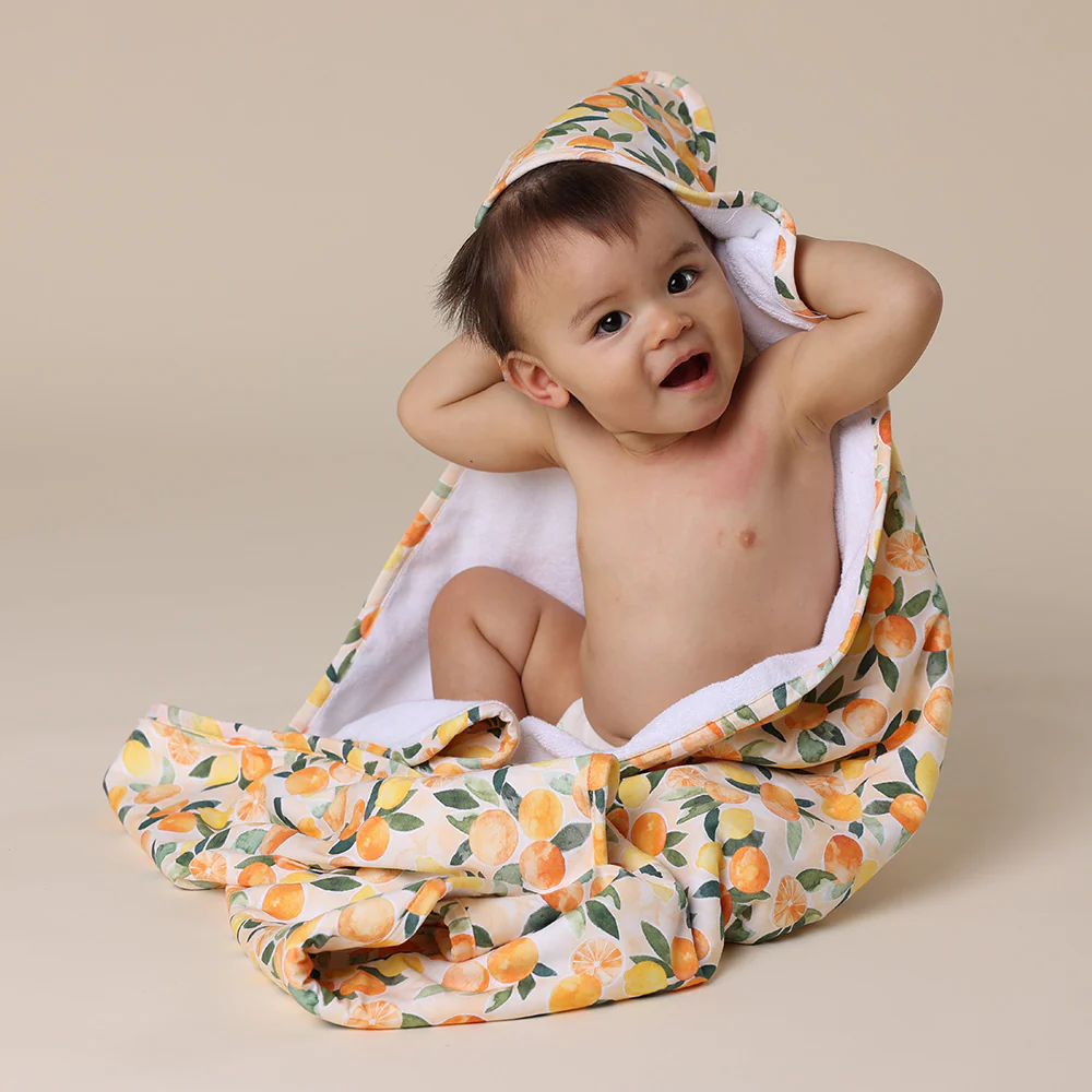 Sunny Citrus Organic Hooded Baby Towel - Image 4