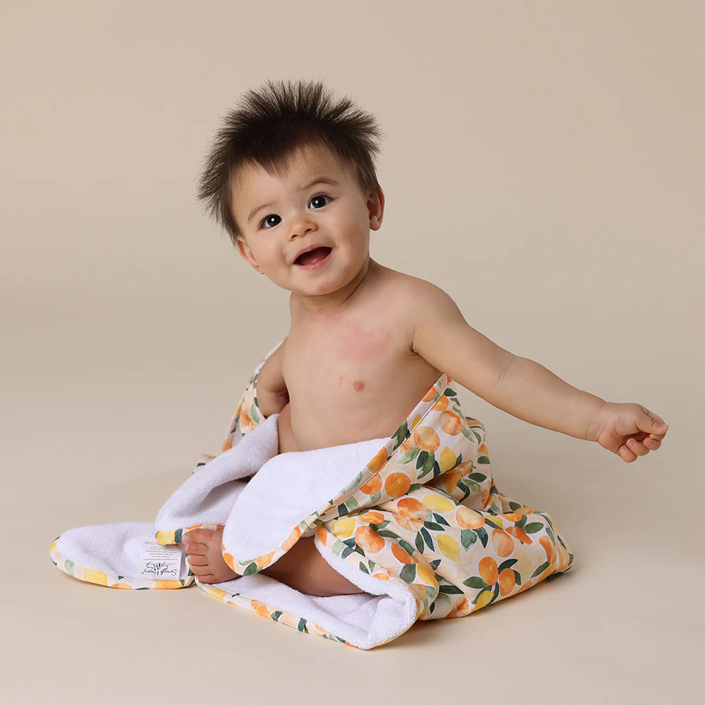 Sunny Citrus Organic Hooded Baby Towel - Image 6