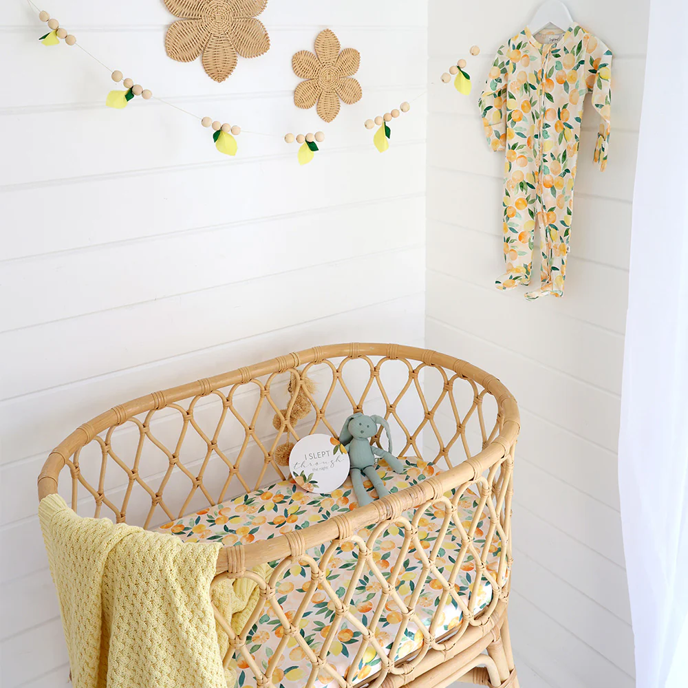 Sunny Citrus Organic Bassinet Sheet / Change Pad Cover - Image 5