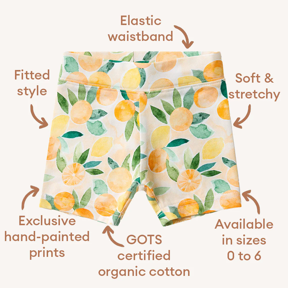 Sunny Citrus Organic Bike Shorts - Image 5