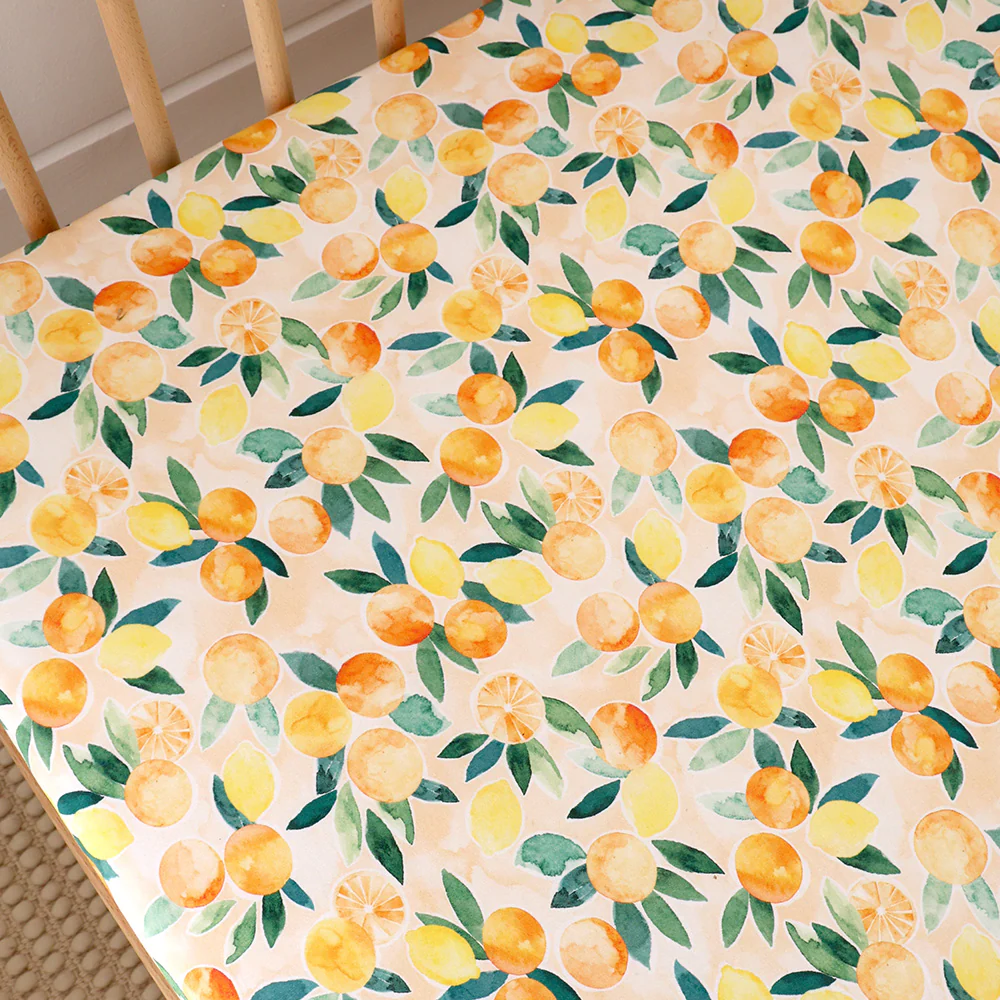 Sunny Citrus Organic Fitted Cot Sheet - Image 2