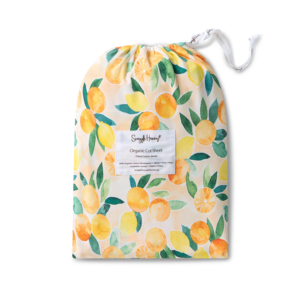 Sunny Citrus Organic Fitted Cot Sheet - Image 4