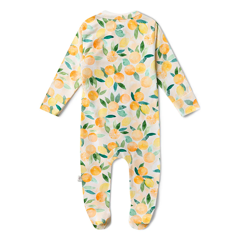Sunny Citrus Organic Snuggle Sleepsuit Zip Footie - Image 4