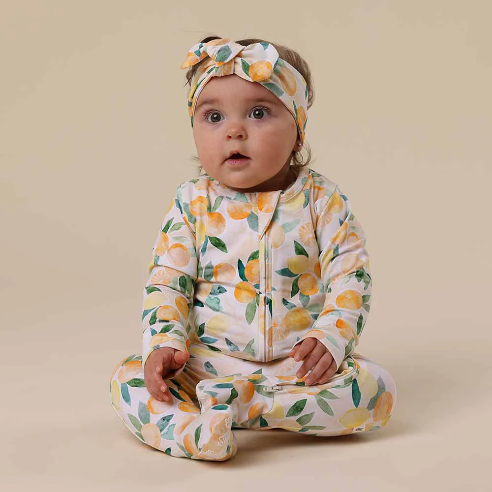 Sunny Citrus Organic Snuggle Sleepsuit Zip Footie - Image 5