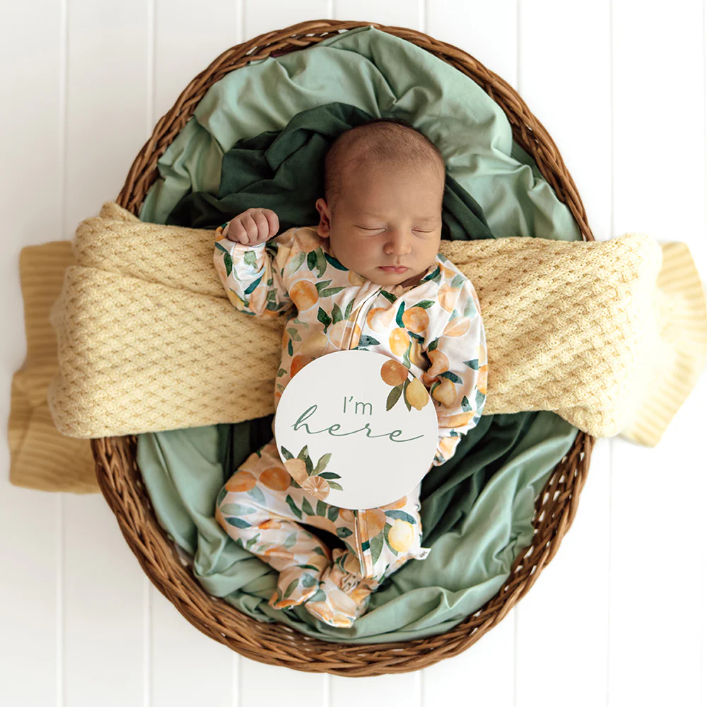 Sunny Citrus Organic Snuggle Sleepsuit Zip Footie - Image 6